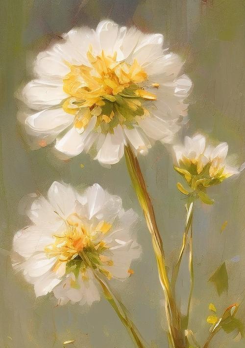 用油画描绘蒲公英花的魅力（追寻自然之美，油画中的蒲公英艺术）